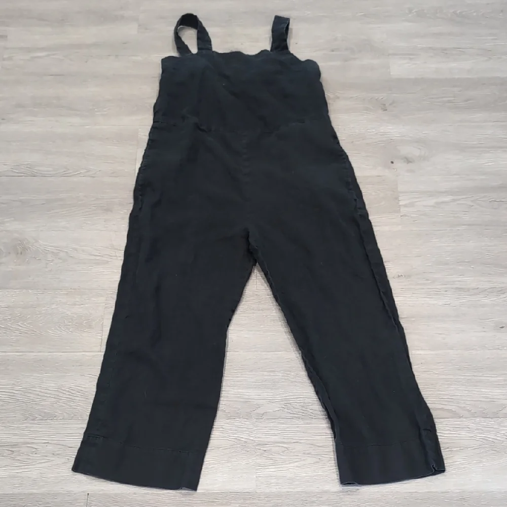 Everlane Women's Sleeveless 100% Linen Square Neck Jumpsuit Black Size 0